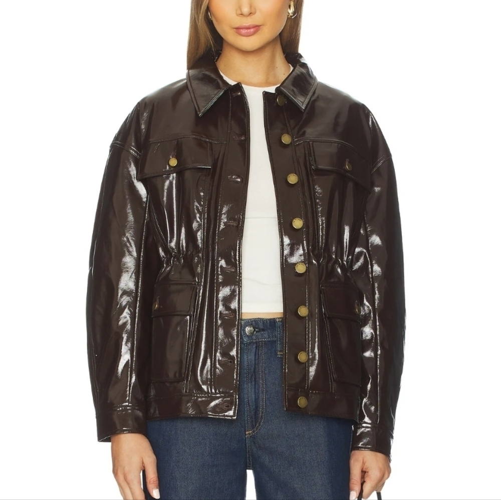 Rag & bone Amy Faux Patent Leather Jacket Size Small NWT $598 Luxury Edgy
